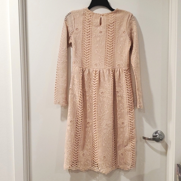 Tea n Rose rose crochet lacey overlay side zipper Small EUC - Picture 3 of 10